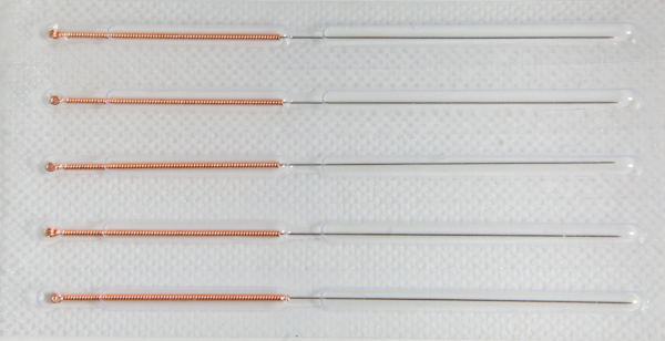 Corporal needles 0.25x20 mm (copper handle) (100 pcs)